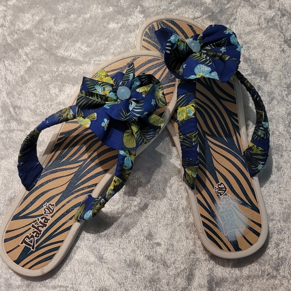 Women's Blue Floral Sandals